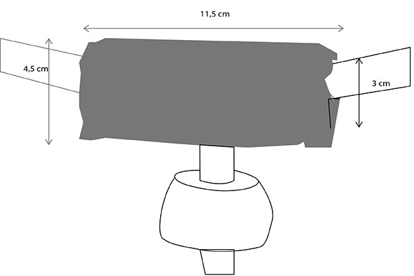 Die Abmessungen beim Anbringen.