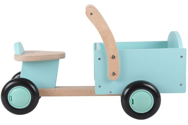 Robustes Rutschauto mit minzfarbenen Farbakzenten.