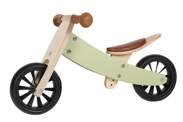 Retro Grün Laufrad Bandits & Angels, Rahmen im Chopper Stand.