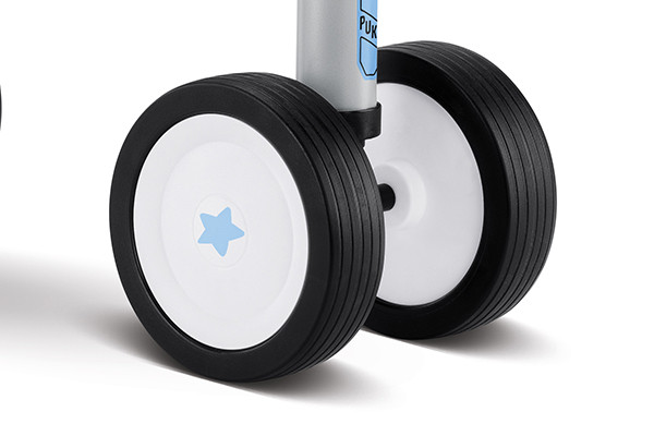 Breite, sichere Reifen ohne Speichen.