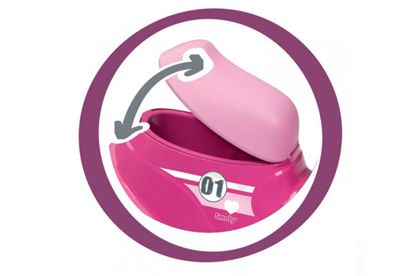 Unterm Sitz befindet sich ein Stauraum.