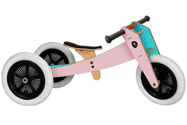 Rosa Wishbonebike, 3 in 1 Limited Edition, als Dreirad bzw. Trike.
