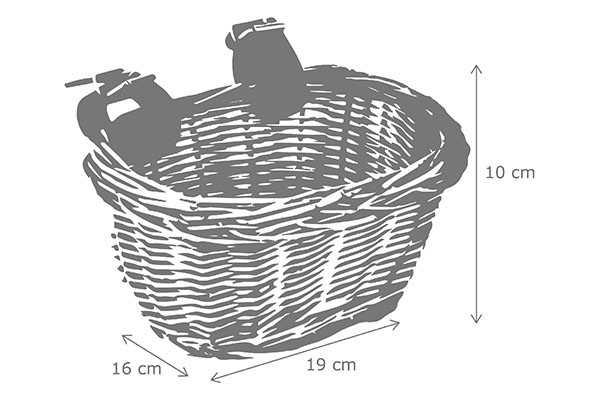 Die Abmessungen des Weidenkorbes